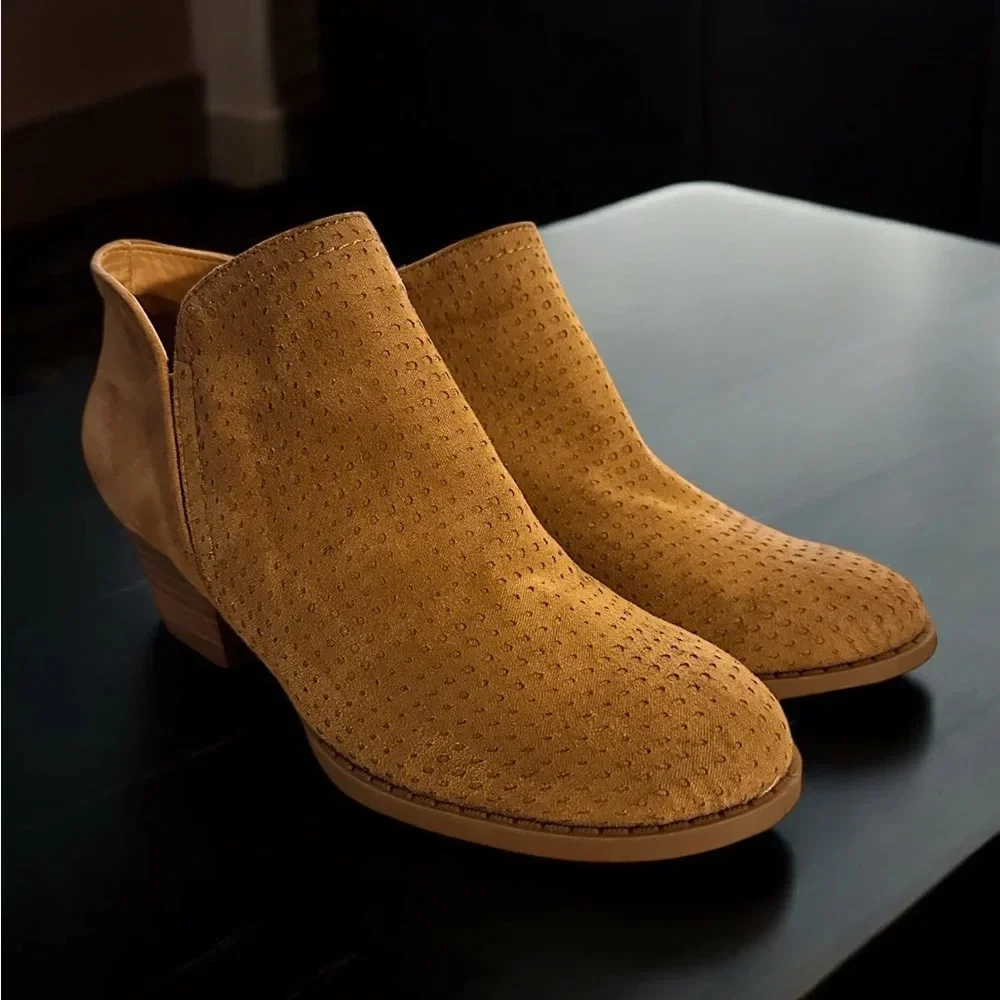 Girls Ankle Booties Low Stack Heel Casual Size Zip Ankle Boots